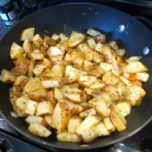 Roasting potatoes for GF Vegan Breakfast Casserole