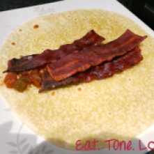 Turkey Bacon and Cheesy Spinach Tofu Scramble Breakfast Wrap (GF, Dairy-free, Egg-free) http://wp.me/p4z71K-79