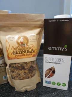 Michelle's Pumpkin Spice Granola and Emmy's Cacao Coconut Cereal (GF vegan)